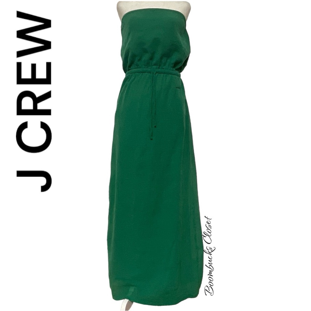 J Crew Maxi Tube Dress Green strapless dress Small